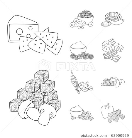 Isolated object of taste and crunchy sign. Set of taste and cooking vector icon for stock. Isolated object of taste and crunchy sign. Set of taste and cooking vector icon for stock. 62900929