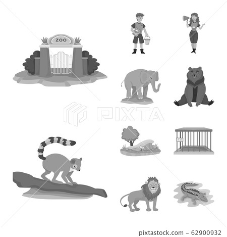 Vector illustration of zoo and park icon. Set of zoo and animal stock vector illustration. Vector illustration of zoo and park icon. Set of zoo and animal stock vector illustration. 62900932