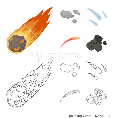 Isolated object of shooting and fire sign. Collection of shooting and asteroid stock symbol for web. Isolated object of shooting and fire sign. Collection of shooting and asteroid stock symbol for web. 62901027