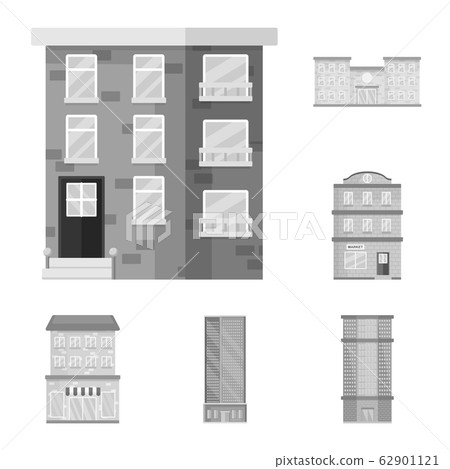 Isolated object of construction and city symbol. Collection of construction and center stock symbol for web. Isolated object of construction and city symbol. Collection of construction and center stock symbol for web. 62901121