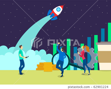 Cartoon Color Characters People and Startup New Business Project Concept. Vector 62901224