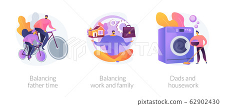 Father career and family balance abstract concept vector illustrations. 62902430