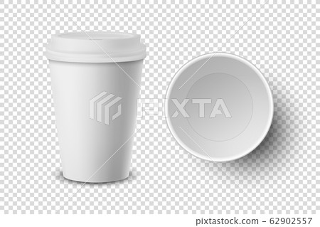 Vector 3d Realistic Disposable Opened Paper, Plastic Coffee Cup for Drinks Icon Set Closeup Isolated on Transparent Background. Design Template, Mockup. Top and Front View Vector 3d Realistic Disposable Opened Paper, Plastic Coffee Cup for Drinks Icon Set Closeup Isolated on Transparent Background. Design Template, Mockup. Top and Front View 62902557
