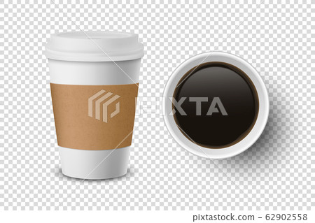 Vector 3d Realistic Disposable Opened Paper, Plastic Coffee Cup for Drinks Icon Set Closeup Isolated on Transparent Background. Design Template, Mockup. Top and Front View Vector 3d Realistic Disposable Opened Paper, Plastic Coffee Cup for Drinks Icon Set Closeup Isolated on Transparent Background. Design Template, Mockup. Top and Front View 62902558