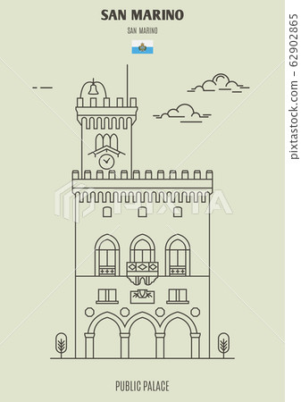 Public palace in San Marino. Landmark icon Public palace in San Marino. Landmark icon 62902865