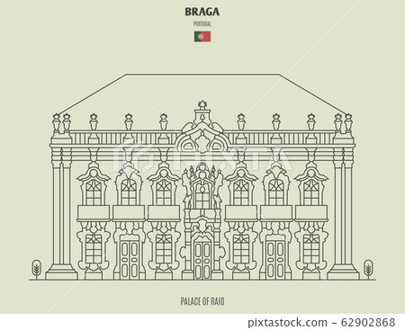 Palace of Raio in Braga, Portugal. Landmark icon Palace of Raio in Braga, Portugal. Landmark icon 62902868