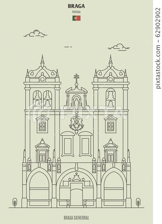 Braga Cathedral, Portugal. Landmark icon Braga Cathedral, Portugal. Landmark icon 62902902