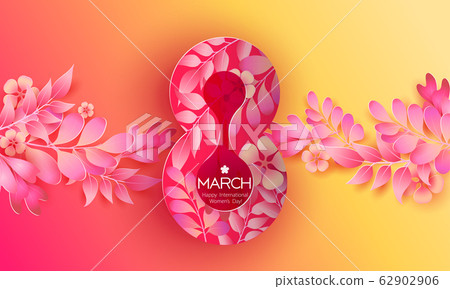Womens day 8 March greating card abstract background 62902906