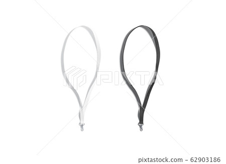 Blank black and white lanyard for name card mockup, isolated Blank black and white lanyard for name card mockup, isolated 62903186