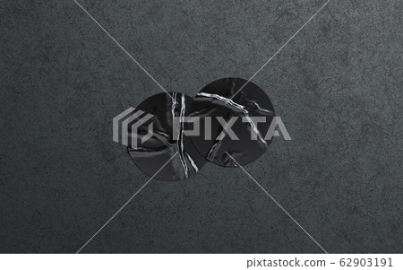 Blank two black round adhesive sticker mockup dark textured wall Blank two black round adhesive sticker mockup dark textured wall 62903191