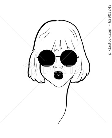 Fashion monochrome design sketch woman in style pop art 62903245