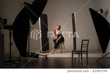 Backstage shooting. Profesiional photo studio 62903704