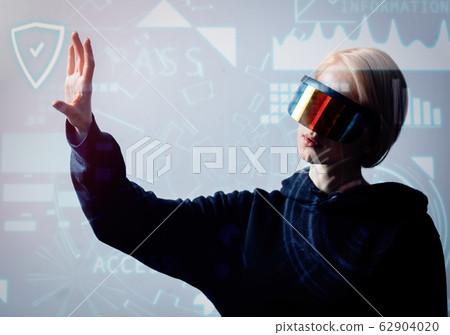 female programmer works with personal data in female programmer works with personal data in 62904020