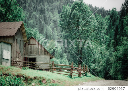 Rural landscape of Carpathian mountains. Small Rural landscape of Carpathian mountains. Small 62904937
