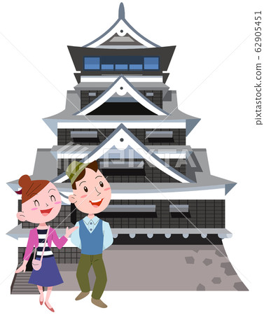 Kumamoto Castle and couple Kumamoto Castle and couple 62905451