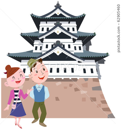 Hirosaki Castle and couple Hirosaki Castle and couple 62905460