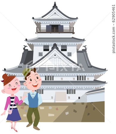 Kochi Castle and couple Kochi Castle and couple 62905461