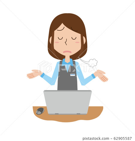 Female office work, office work, desk work, giving up Female office work, office work, desk work, giving up 62905587