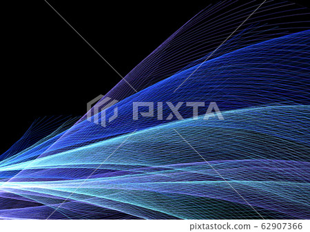Abstract blue wavy rays floating in the dark Abstract blue wavy rays floating in the dark 62907366