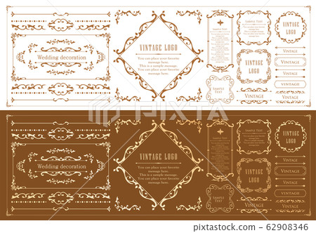 High-class vintage frame design set Ruled line frame Wedding vintage antique High-class vintage frame design set Ruled line frame Wedding vintage antique 62908346