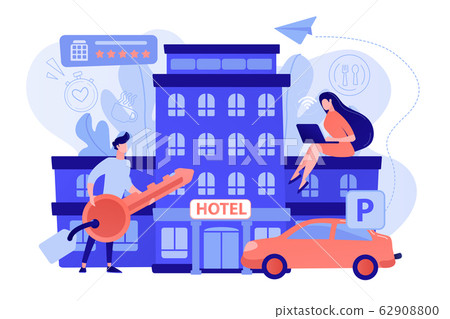 All-inclusive Hotel Concept Vector Illustration. - Stock Illustration ...