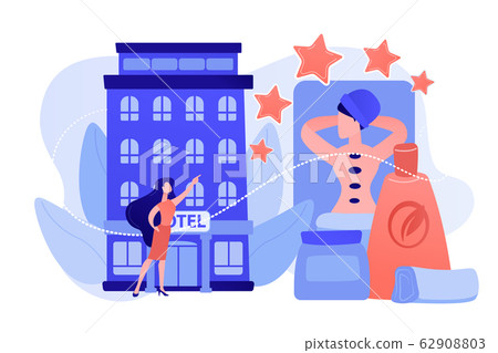 Wellness and spa hotel concept vector illustration. 62908803