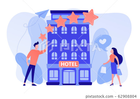 Boutique hotel concept vector illustration. 62908804