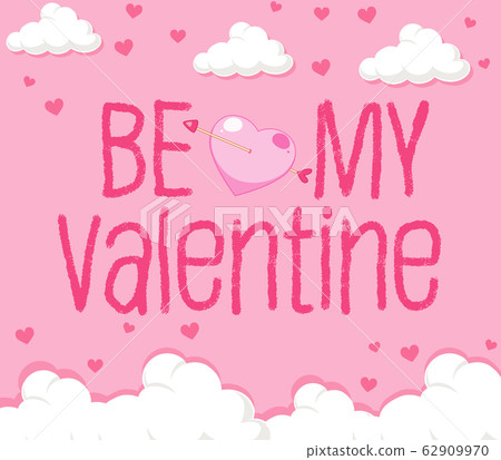 Valentine theme with clouds on pink sky 62909970