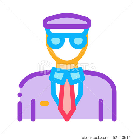 Pilot Aircraft Silhouette Icon Thin Line Vector 62910615