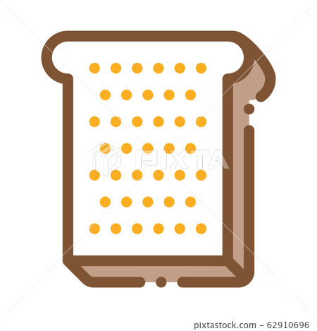 Toast Sliced Bread Piece Icon Thin Line Vector Toast Sliced Bread Piece Icon Thin Line Vector 62910696