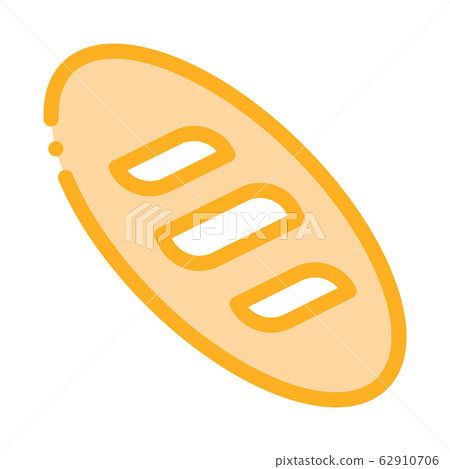 Bread Long Loaf Baked Food Icon Thin Line Vector Bread Long Loaf Baked Food Icon Thin Line Vector 62910706