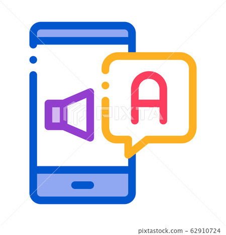 Smartphone Translator App Icon Thin Line Vector - Stock Illustration ...