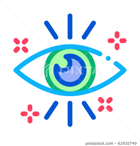 Healthy Human Eye Organ Icon Thin Line Vector 62910749