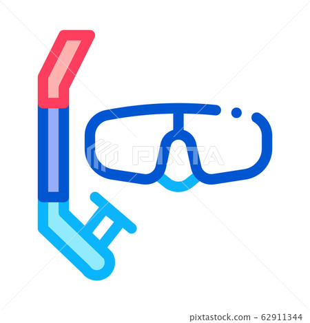 Mask And Breathing Tube Icon Thin Line Vector Mask And Breathing Tube Icon Thin Line Vector 62911344