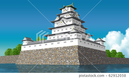 Illustration of a white castle in Japan 62912038