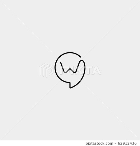 Letter W Chat Logo Design Template Vector 62912436