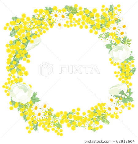 Mimosa wreath illustration 62912604