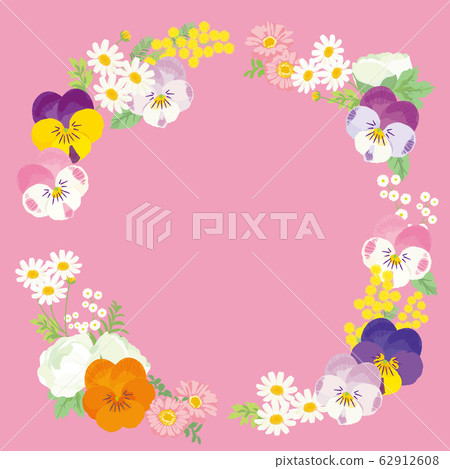 Spring flower frame viola background illustration Spring flower frame viola background illustration 62912608