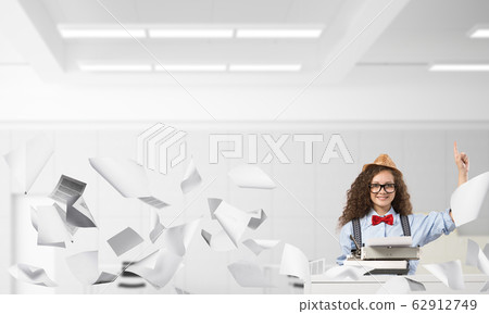 Creative inspiration of young female writer. 62912749
