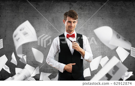 Conceptual image of young businessman. Conceptual image of young businessman. 62912874