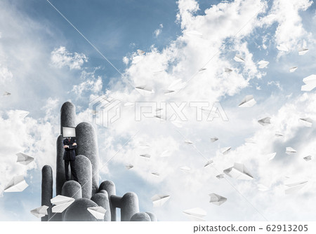 Businessman with TV instead of head. Businessman with TV instead of head. 62913205