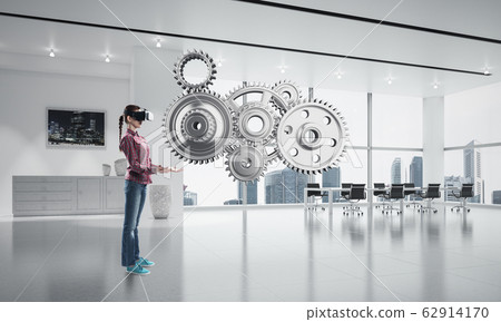 Virtual reality concept and mechanism of engine in modern interi Virtual reality concept and mechanism of engine in modern interi 62914170