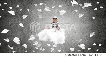 Little boy keeping mind conscious. Little boy keeping mind conscious. 62914173