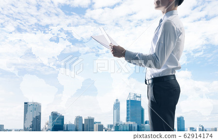 Concept of business success and control with confident boss agai Concept of business success and control with confident boss agai 62914174