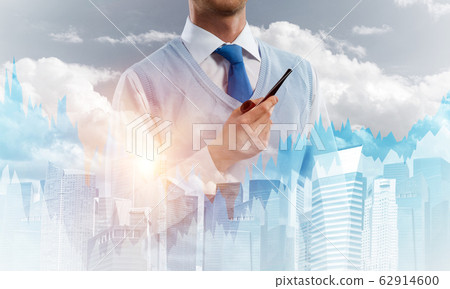 Conceptual image of successful businessman. Conceptual image of successful businessman. 62914600