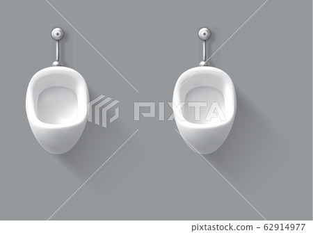White ceramic urinal on wall in male toilet 62914977