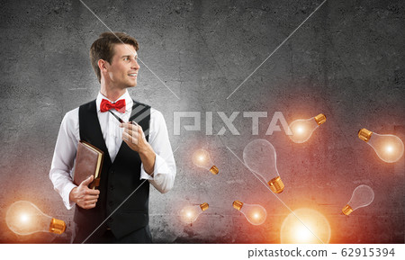 Conceptual image of young businessman. Conceptual image of young businessman. 62915394