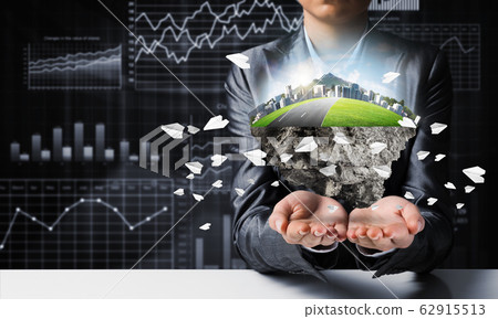 Modern eco friendly city and ecology concepts. Modern eco friendly city and ecology concepts. 62915513