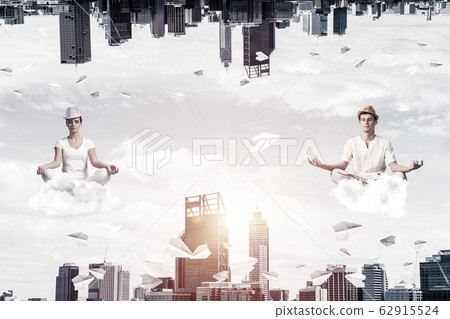 Young couple keeping mind conscious. 62915524