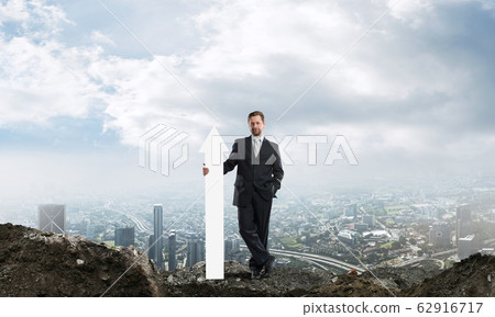 Business conceptual image of businessman in ruins Business conceptual image of businessman in ruins 62916717